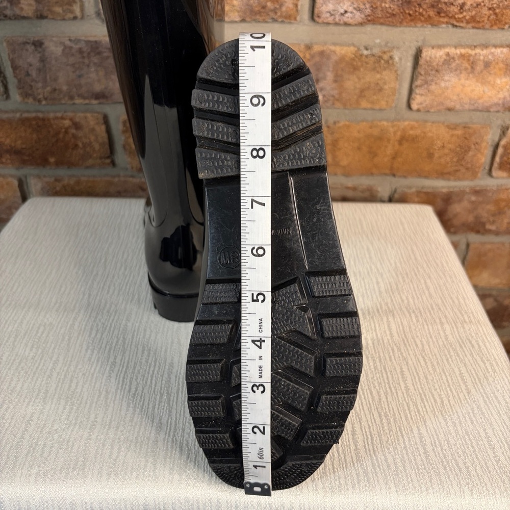 Time and Tru Glossy Black Women's Rain Boots - Picture 10 of 12
